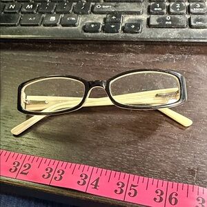 Black and Tan Rectangular Glasses ALTAR frames A132
